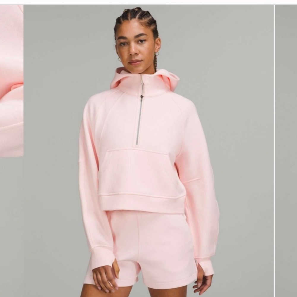 Lululemon light pink halfzip scuba -xs/s